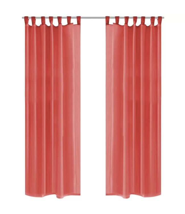 Gordijnen voile 140x225 cm rood 2 st