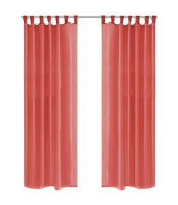 Gordijnen voile 140x175 cm rood 2 st