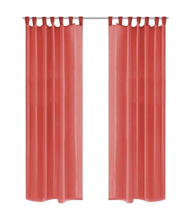 Gordijnen voile 140x175 cm rood 2 st