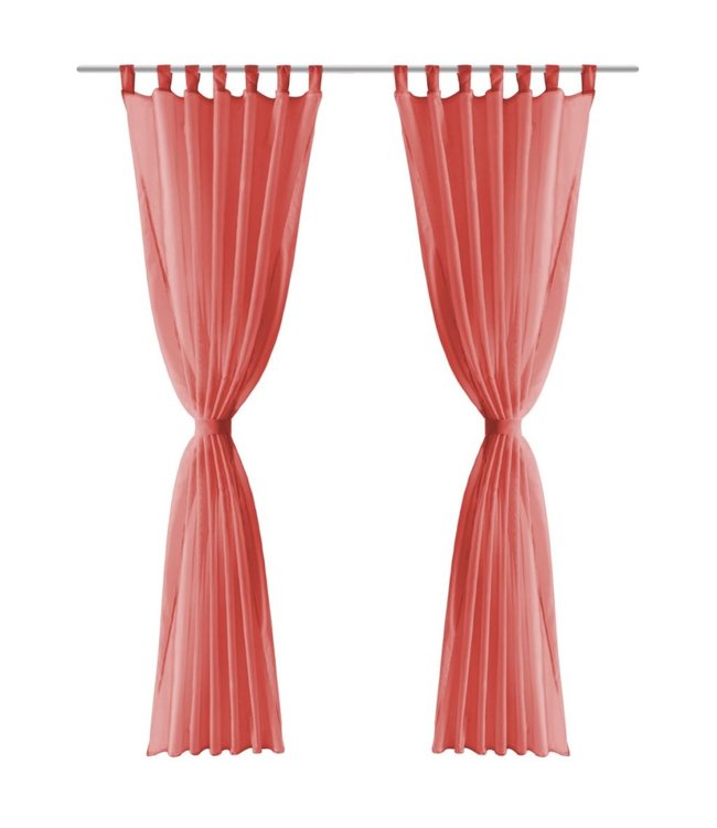 Gordijnen voile 140x175 cm rood 2 st
