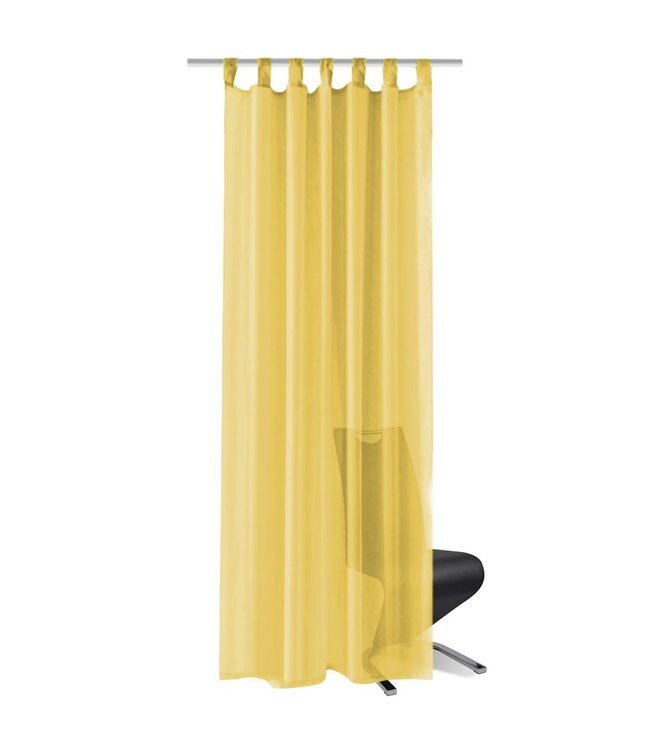 Gordijnen voile 140x245 cm geel 2 st