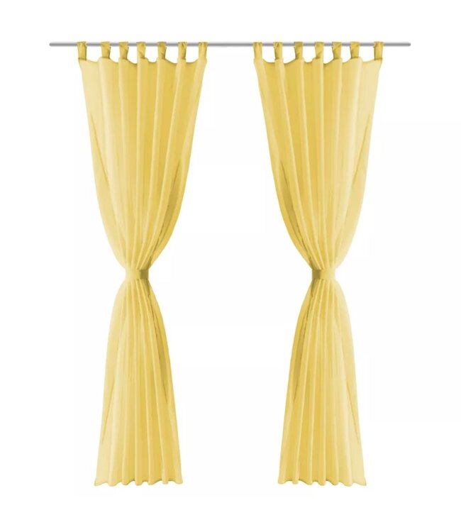 Gordijnen voile 140x245 cm geel 2 st