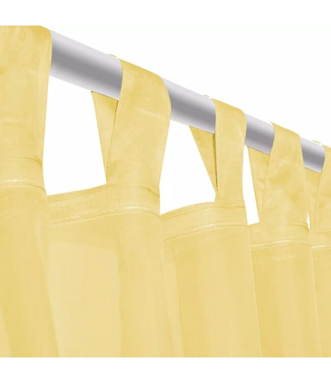 Gordijnen voile 140x245 cm geel 2 st