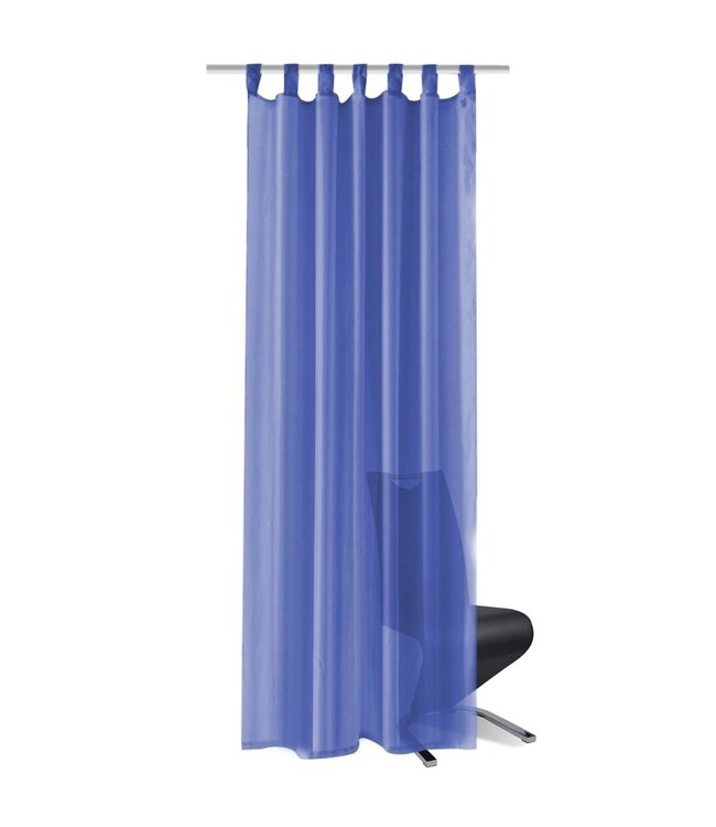 Gordijnen voile 140x225 cm koningsblauw 2 st