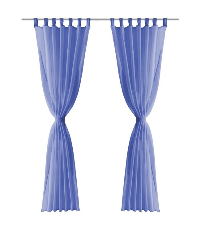 Gordijnen voile 140x225 cm koningsblauw 2 st