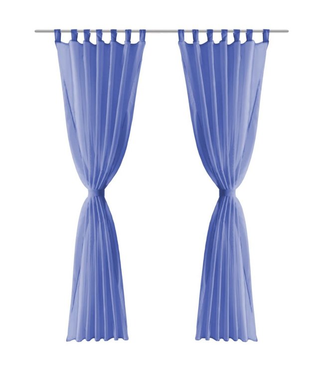 Gordijnen voile 140x175 cm koningsblauw