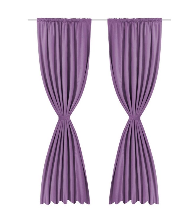 Gordijnen verduisterend dubbellaags 140x245 cm paars 2 st