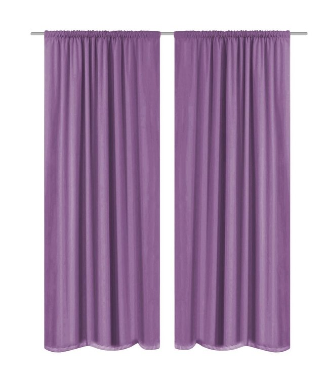 Gordijnen verduisterend dubbellaags 140x245 cm paars 2 st