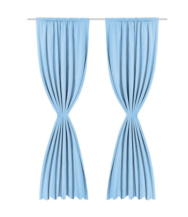 Gordijnen verduisterend dubbellaags 140x245 cm turquoise 2 st