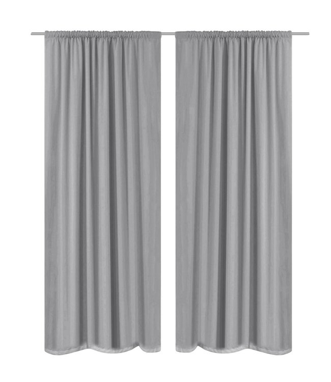 Gordijnen verduisterend dubbellaags 140x245 cm grijs 2 st