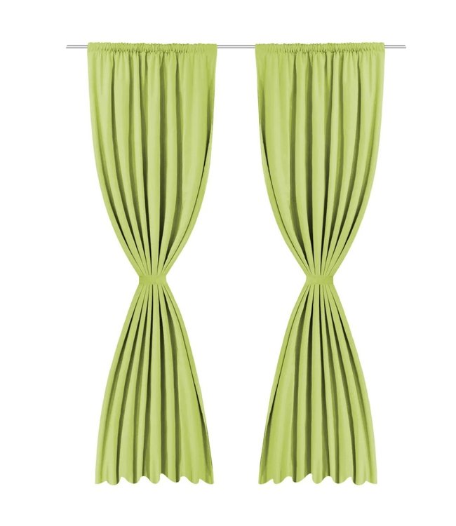 Gordijnen verduisterend dubbellaags 140x175 cm groen 2 st