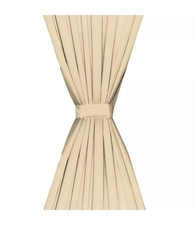 Gordijnen verduisterend dubbellaags 140x175 cm beige 2 st