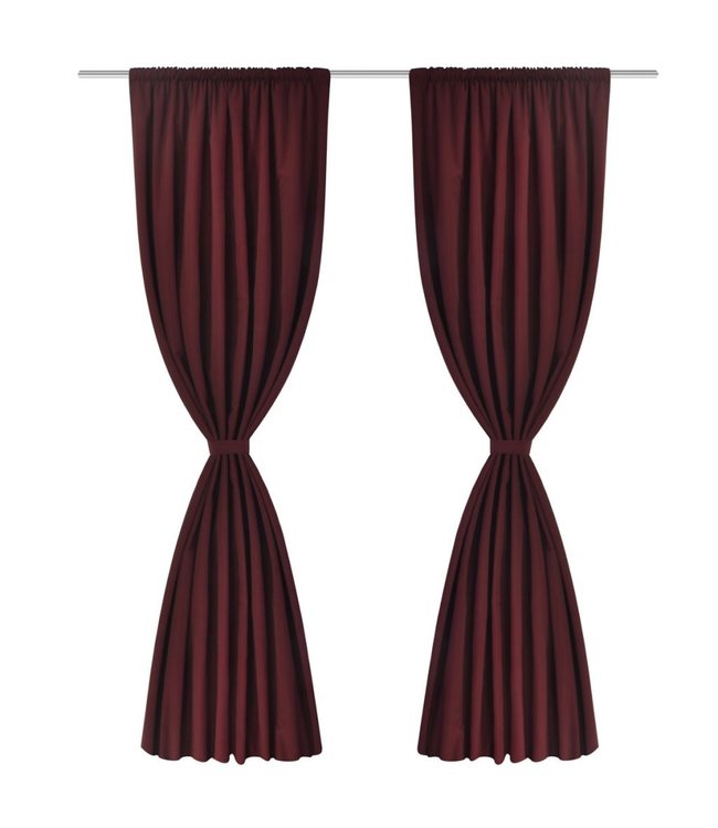 Gordijnen verduisterend dubbellaags 140x175 cm bordeaux 2 st