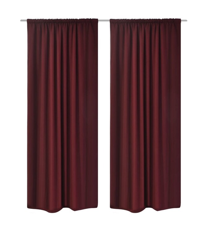 Gordijnen verduisterend dubbellaags 140x175 cm bordeaux 2 st