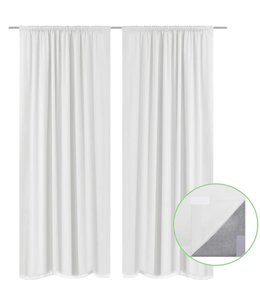 Gordijnen verduisterend dubbellaags 140x175 cm wit 2 st
