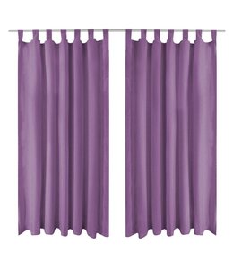 Micro-satijnen gordijnen met lussen 140x175 cm lila 2 st