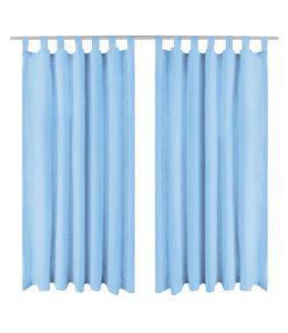 Micro-satijnen gordijnen met lussen 140x225 cm turquoise 2 st