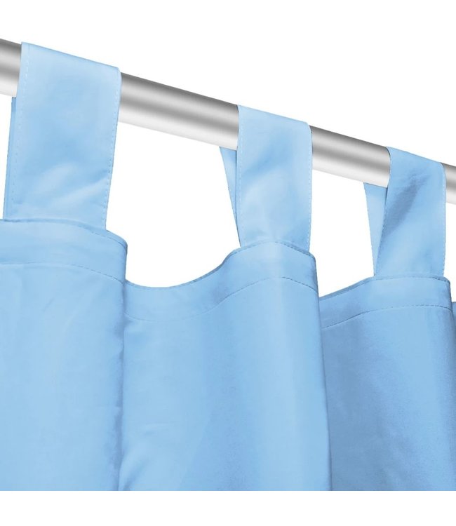 Micro-satijnen gordijnen met lussen 140x175 cm turquoise 2 st