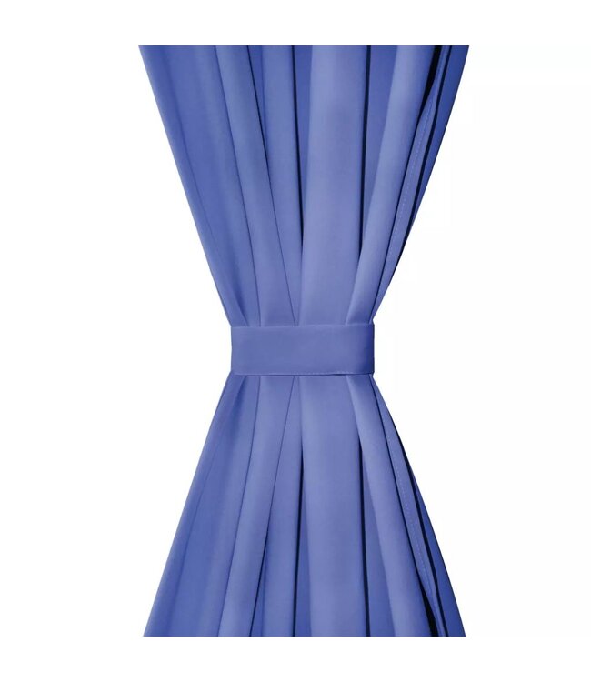 Gordijn met metalen ringen verduisterend 270x245 blauw