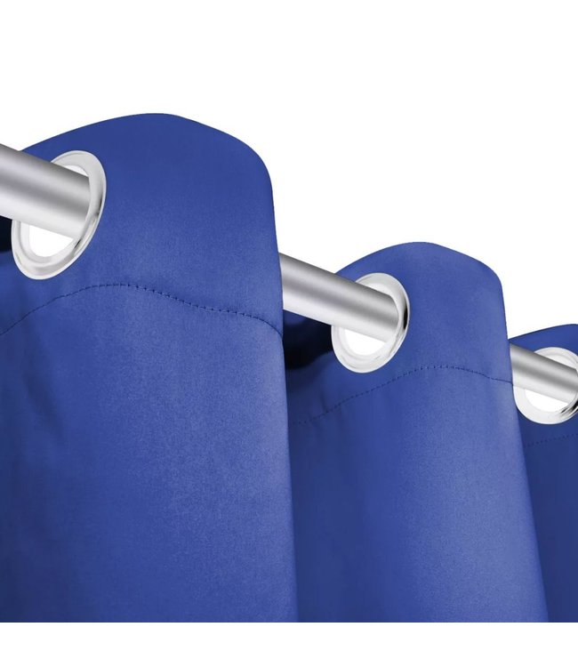 Gordijnen met metalen ringen verduisterend 135x245 blauw 2 st