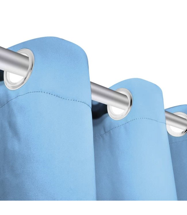 Gordijnen met metalen ringen verduisterend 135x245 turquoise 2 st