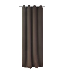 Gordijn met metalen ringen verduisterend 270x245 bruin