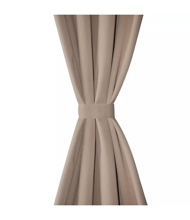 Gordijnen met metalen ringen verduisterend 135x175 crème 2 st