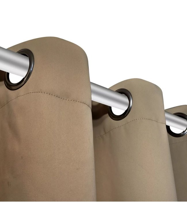 Gordijnen met metalen ringen verduisterend 135x175 crème 2 st
