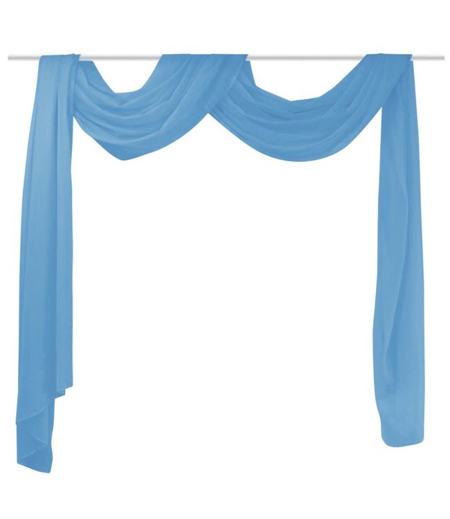 Overgordijn doorschijnend voile 140 x 600 cm turqoise