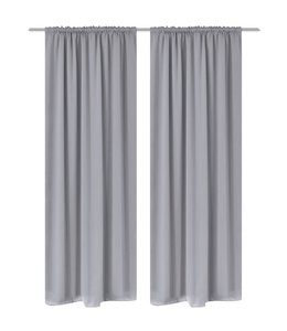 Gordijnen met gleuven 135 x 245 cm grijs 2 st
