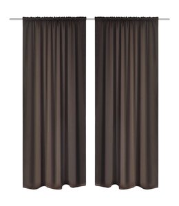 Gordijnen met gleuven 135 x 245 cm bruin 2 st