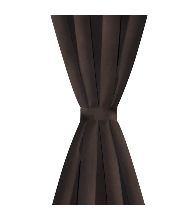 Blackout Gordijnen met metalen ringen 135 x 245 cm 2 stuks (bruin)