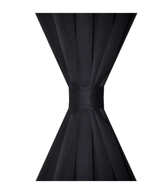 Gordijnen met gleuven 135 x 245 cm zwart 2 st