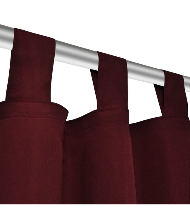 Micro-Satijnen Gordijnen met Ringen 140 x 225 cm 2 stuks (Wijnrood)