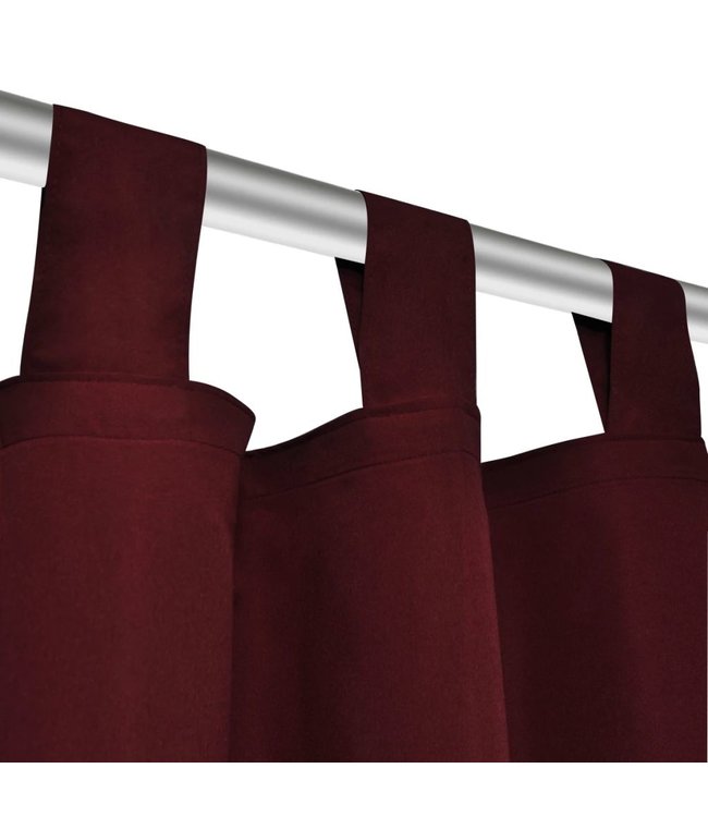 Micro-Satijnen Gordijnen met Ringen 140 x 175 cm 2 stuks (Wijnrood)