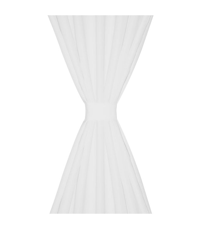 Micro-Satijnen Gordijnen met Ringen 140 x 245 cm 2 stuks (Wit)