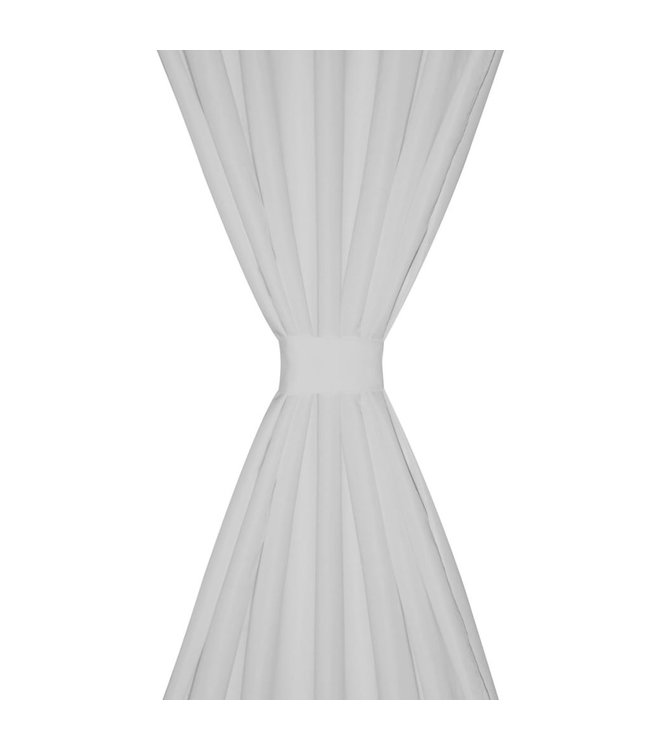 Micro-Satijnen Gordijnen met Ringen 140 x 175 cm 2 stuks (Wit)