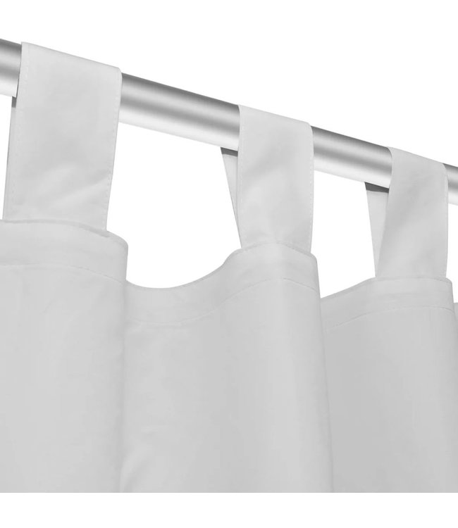 Micro-Satijnen Gordijnen met Ringen 140 x 175 cm 2 stuks (Wit)