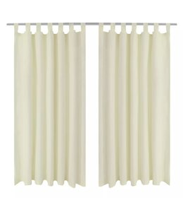 Micro-Satijnen Gordijnen met Ringen 140 x 245 cm 2 stuks (Creme)