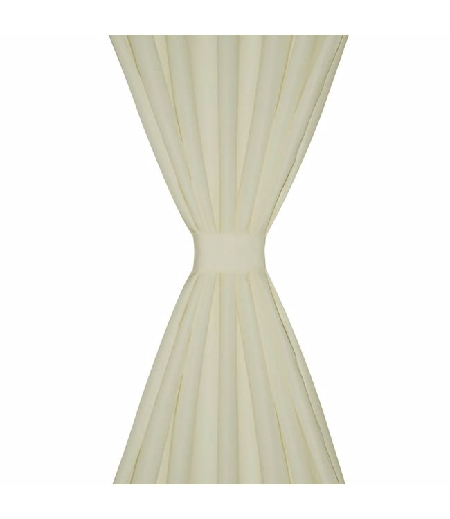 Micro-Satijnen Gordijnen met Ringen 140 x 245 cm 2 stuks (Creme)