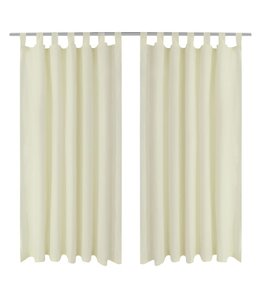 Micro-Satijnen Gordijnen met Ringen 140 x 175 cm 2 stuks (Creme)