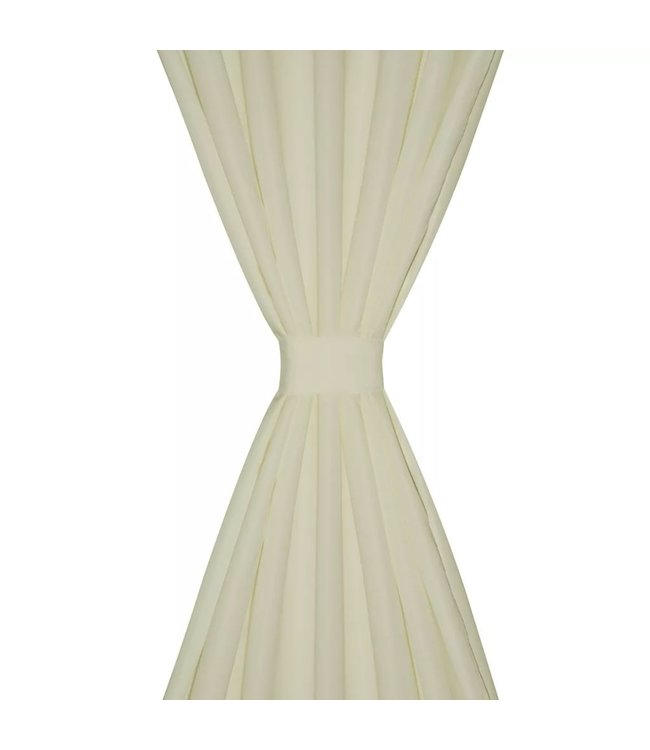 Micro-Satijnen Gordijnen met Ringen 140 x 175 cm 2 stuks (Creme)