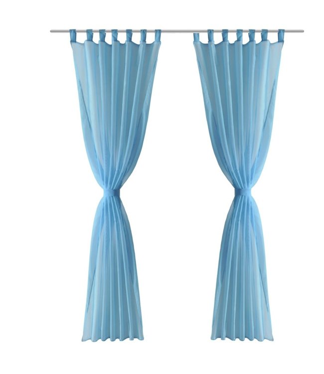 Turquoise Vitrage 140 x 245 cm 2 stuks