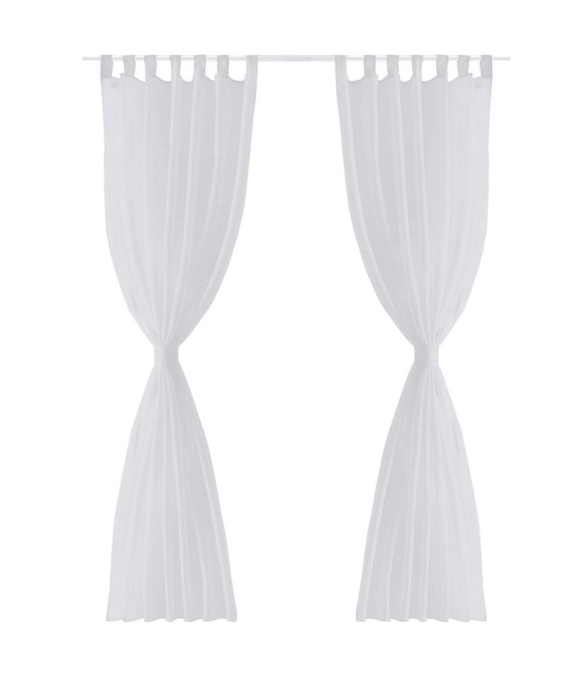 Gordijn Wit 140x175 cm (2 stuks)