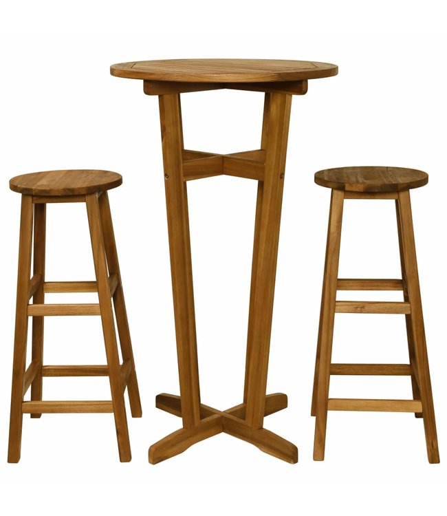 3-delige Barset massief acaciahout