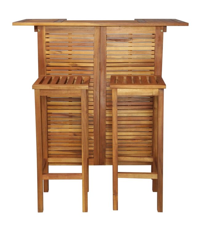 3-delige Bartafel- en stoelenset massief acaciahout