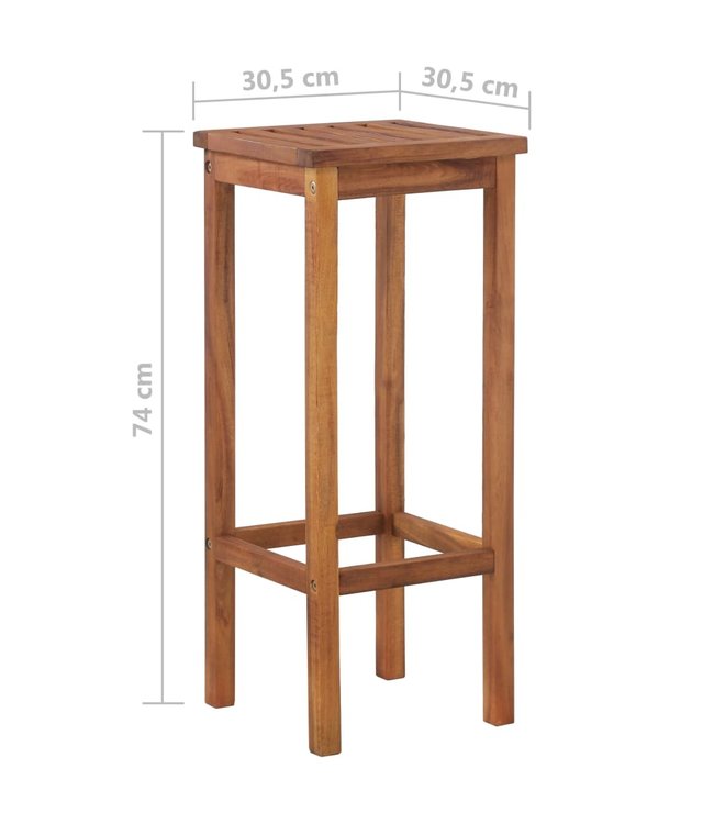 3-delige Bartafel- en stoelenset massief acaciahout