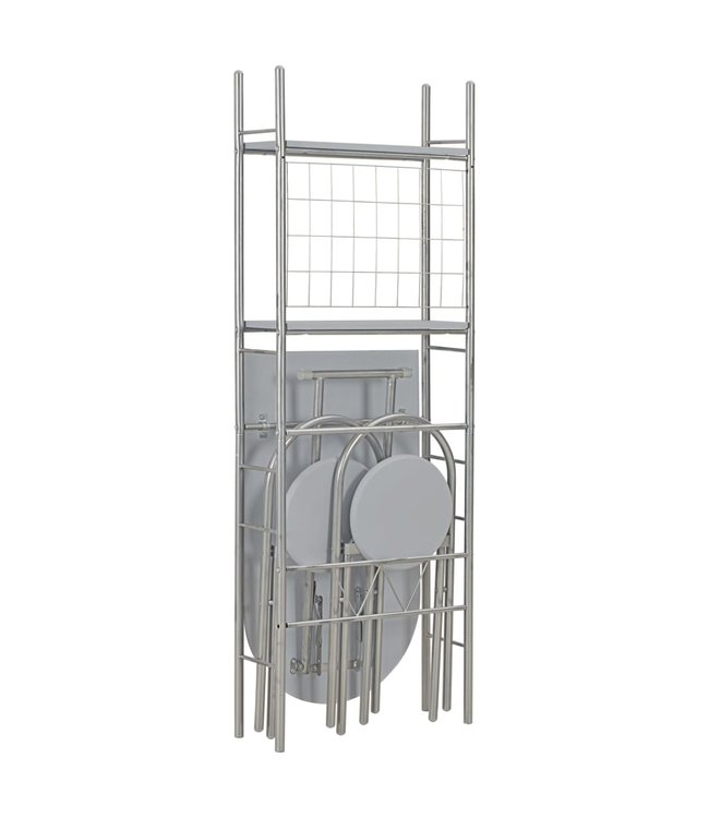 3-delige Eethoek inklapbaar met opbergrek MDF en staal grijs