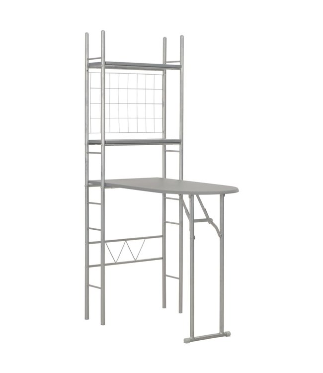 3-delige Eethoek inklapbaar met opbergrek MDF en staal grijs