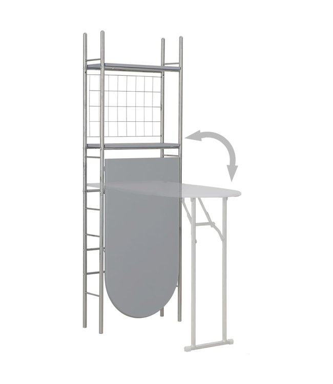 3-delige Eethoek inklapbaar met opbergrek MDF en staal grijs